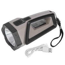 Zaklamp op zonne-energie, oplaadbare schijnwerper met hoge lichtopbrengst, waterdicht voor noodgevallen, 8 standen.