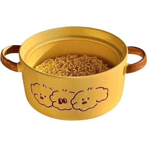 Ceramic Noodle Bowl Microwave Dishwasher Safe Scratch Resistant Durable Dinnerware Set