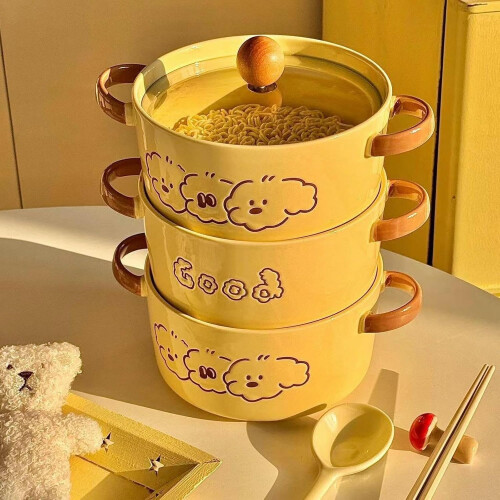 Ceramic Noodle Bowl Microwave Dishwasher Safe Scratch Resistant Durable Dinnerware Set 1