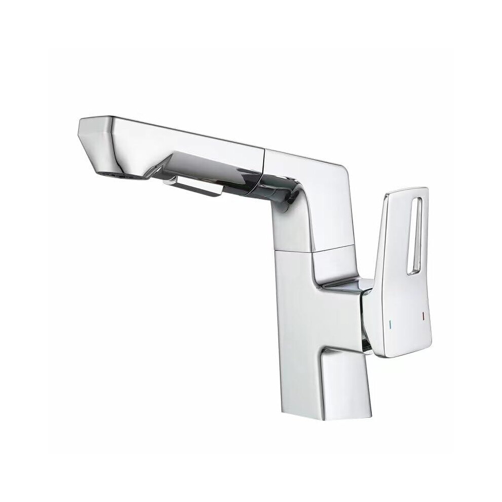 Bathroom Faucet Deck Mounted Brass Single Handle Chrome Basin Mixer Tap With Watersaving Aerator 9199774735247