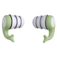 Noise Blocking Ear Plugs Reusable Silicone Fidelity Hearing Protection Green And White For DJ Workplace 1 Count