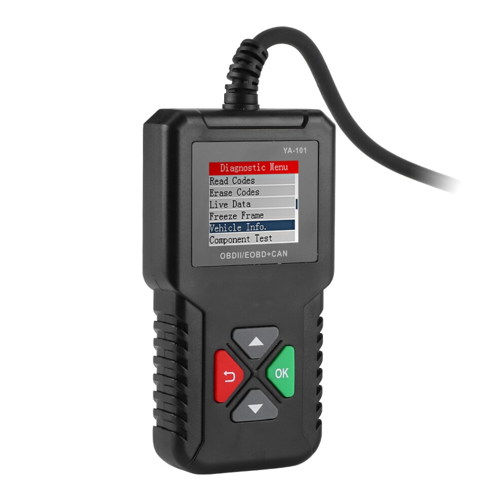 Ya101 Obdii/Eobd Scanner Diagnostic Tool, Pvc, 4.8X2.6x0.8in, Multi-Protocol 8751379707022