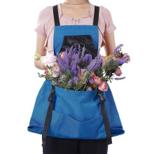 Waterproof Kitchen Apron With Pockets Adjustable BBQ Apron Large Capacity Garden Apron Blue