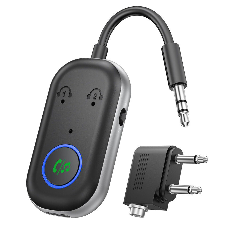 Bluetooth Transmitter Receiver 5.3 Adapter 2In1 With 3.5Mm Aux For Tv Airplane Car Speakers 9187378969328