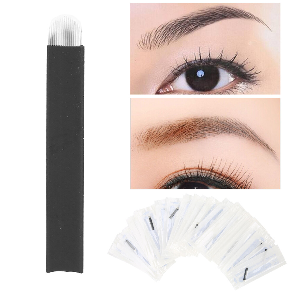 Durable 50pcs 0.18mm U16 Blades for Fine Eyebrow Tattooing