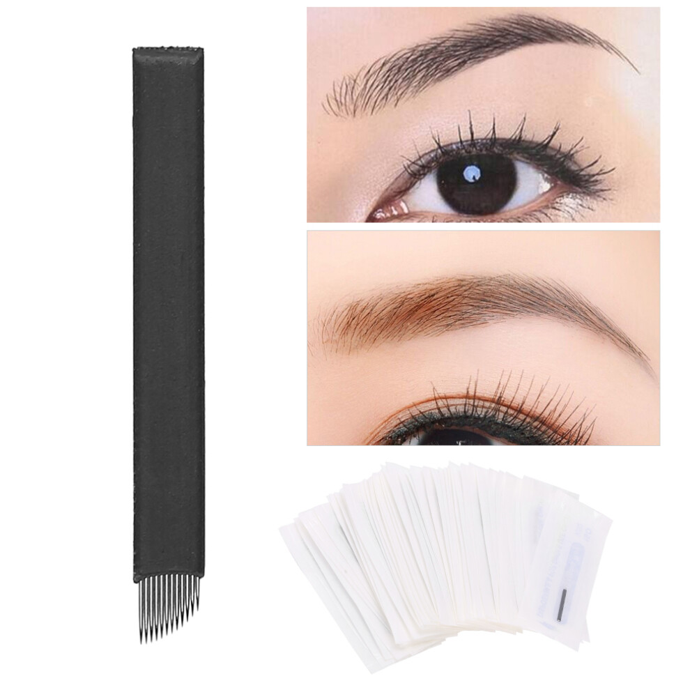 0.18mm.50pcs Microblading Needle Blades 12 Pin for Brows Tattoo