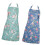 2-teilige verstellbare Küchenschürze mit-Blaue Rose mit Grün 1