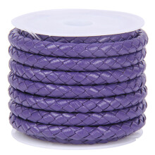 Cordon en cuir imperméable, longueur continue, idéal pour la création de bijoux, avec cordon en cuir tressé rond.