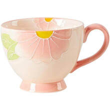 Handpainted Japanese Ceramic Dinnerware Set Microwave Dishwasher Safe 6inch Pink Bowl and Spoon