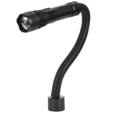 Magnetic Base Portable Light For Garage, Zoomable Cree LED Flashlight With Flexible 360-Degree Gooseneck, Waterproof Workbench Light For Auto Repair