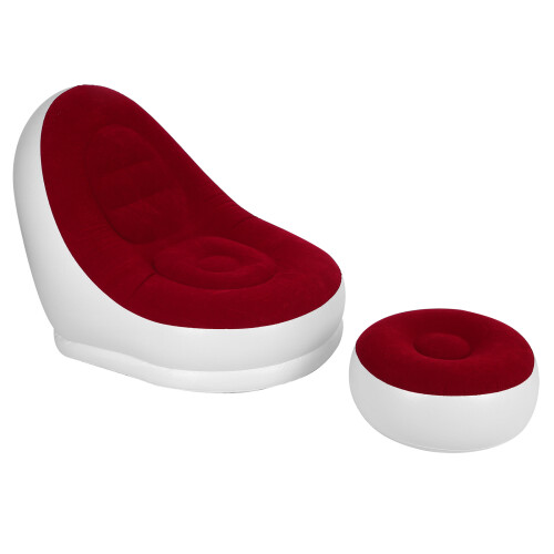 Φουσκωτός καναπές με σκαμπό, πολυθρόνα Lazy Sofa για εσωτερική ή εξωτερική χαλάρωση, 1