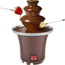 Mini Chocolate Fondue Fountain, 3Tier Stainless Steel 10oz Chocolate and Cheese Fountain for Parties