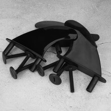 3Pcs Fin Rudder Surfboard Soft Longboard PVC Black with Fixing Screws