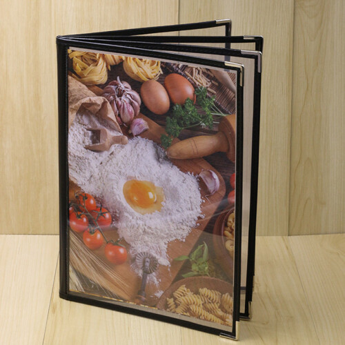 2Pcs Couvertures de Menu de Restaurant Transparentes pour Format A4 Livre Style Café Bar 4 Pages 8 1