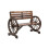 Panca in legno - 2 posti - Braccioli - Ruote - Stile rustico 1