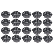 20 Stuks Non-Stick Taartvormvorm Pizza Cake Muffinvorm Eitaart met Gegolfde Rand, Bakvormen Taartvormen voor Broodroosteroven