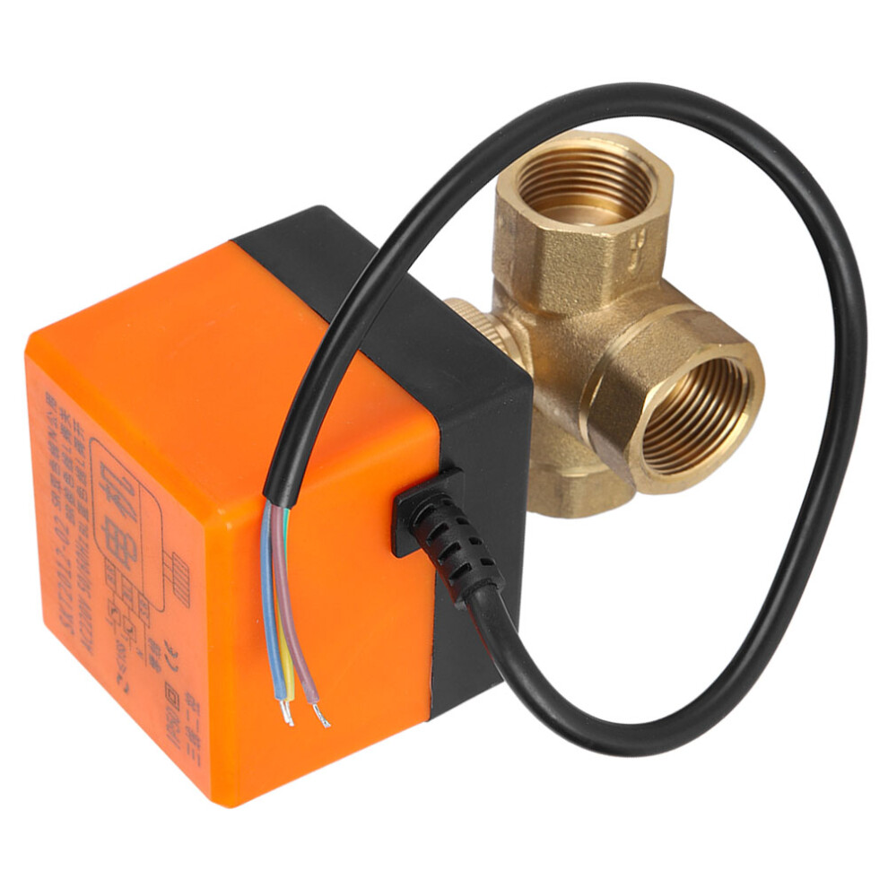 3-Wire Electric Brass Ball Valve L Shape Orange 1.6Mpa 6W Ac220v G3/4 9351379710627