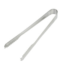 Stainless Steel Ice Tongs Silver with Scallop Head and Precision Grip for Bar, Home and Catering