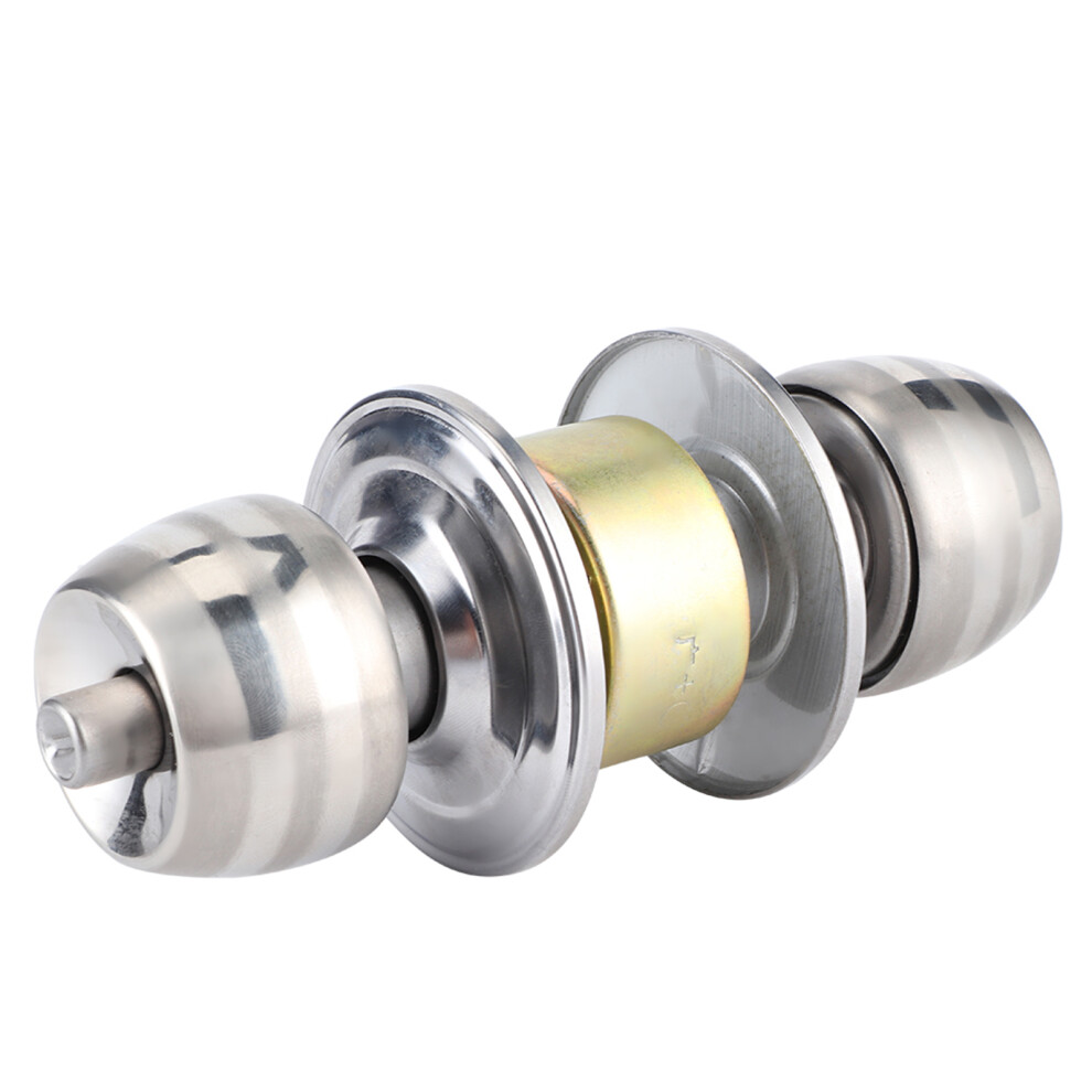 Stainless Steel Short Tongue Spherical Door Lock For Bedroom Bathroom, Brushed Steel 4291379711932