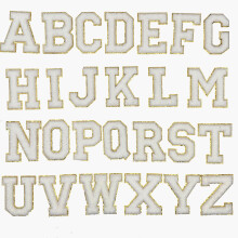 Toppe personalizzate da cucire per riparare abiti, eleganti toppe in ciniglia AZ personalizzate con glitter, applicazioni decorative ricamate per