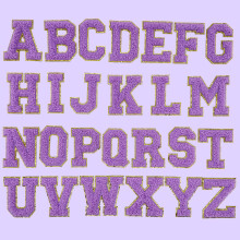 Aufbügelbare Buchstaben für personalisierte Aufnäher, Glitzeraufnäher aus strapazierfähigem Chenille-Material für dekorative Reparaturen,