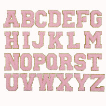 Écusson décoratif brodé à repasser, lettres thermocollantes en chenille résistante pour écussons personnalisés à coudre, lettres autocollantes