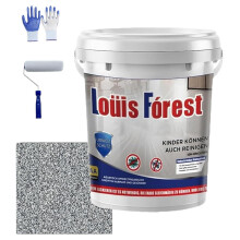 Epoxy Floor Paint Dark Gray Marble Effect Gloss Finish Waterproof Non Slip Fast Dry Coating