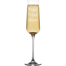 Champagne Glass with Custom Laser Engraving, Elegant 7.7oz Stemmed Flute for Wedding Bridesmaid Gift
