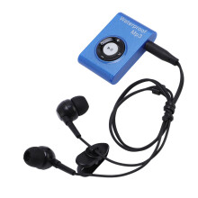 Waterproof MP3 Player for Swimming IPX8, 8GB Lossless Sound with Secure Clip and Headphones Blue