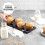 Acrylic Cake Tray With Lid Rectangular Dessert Holder Multipurpose Pastry Storage Container Black Marble 4
