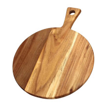 Wooden Cutting Board Round Pizza Board With Handle Kitchen Wood Cutting Board