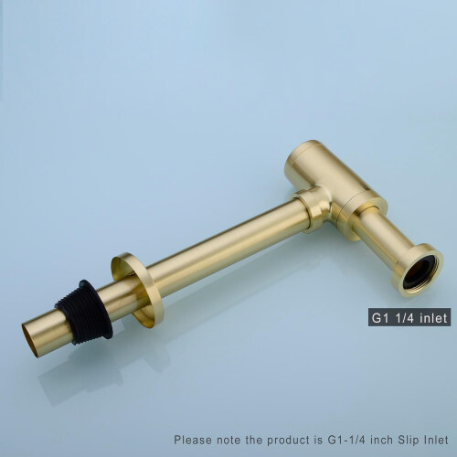 Brass Bottle Trap Brushed Gold Basin Waste Kit LeakProof Adjustable Height RustResistant 2