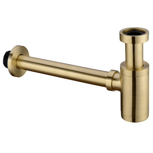 Brass Bottle Trap Brushed Gold Basin Waste Kit LeakProof Adjustable Height RustResistant