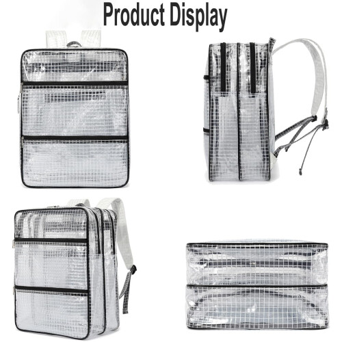 Waterproof PVC Tool Backpack with Transparent Mesh Design for Technicians and Cleanroom Use 2