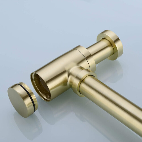 Brass Bottle Trap Brushed Gold Basin Waste Kit LeakProof Adjustable Height RustResistant 1