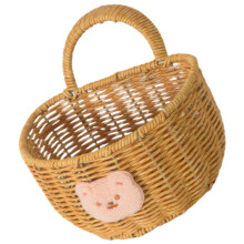 Woven Storage Basket with Handle for Kitchen and Bathroom, Large Wicker Organizer Wall Hanging