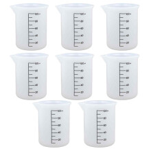 Copo medidor antiaderente reutilizável para artesanato, copo medidor de silicone transparente com escala dupla face, ideal para utensílios de
