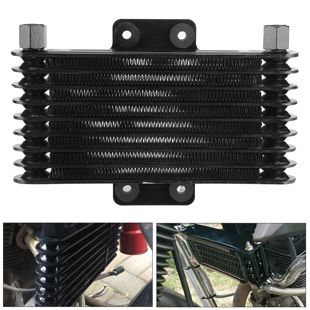 8 Row Aluminum Oil Cooler For 125-250Cc Dirt Bike Atv 12X1.25 Black 8771379717562