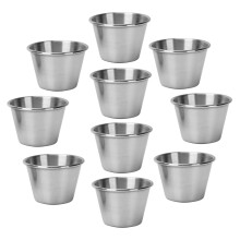 10pcs Stainless Steel Sauce Cups Set, Durable Stackable Ramekin Bowls for Kitchen Use