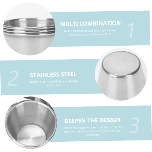 10pcs Stainless Steel Sauce Cups Set, Durable Stackable Ramekin Bowls for Kitchen Use 1