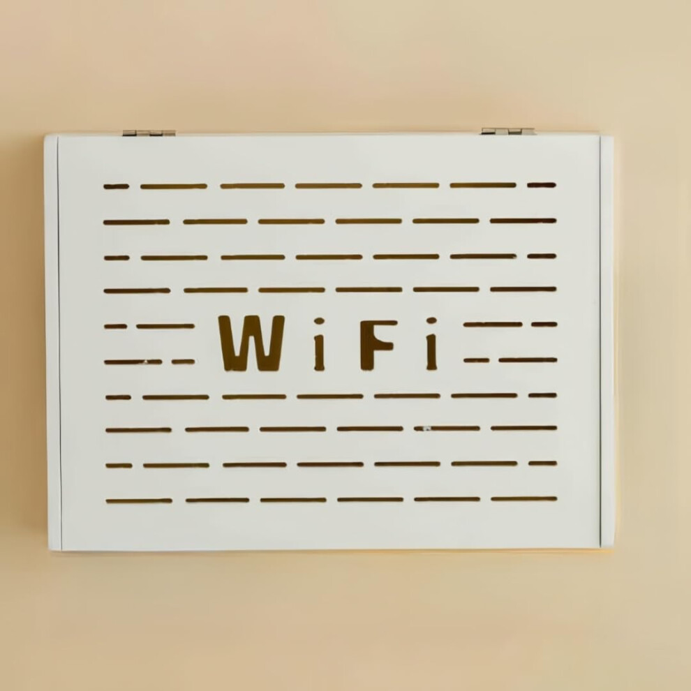 Wifi Router Wall Mount Shelf With Hidden Cable Management, Ventilated Storage Cabinet For Home 9199774743419