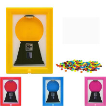 Wall Mounted Candy Dispenser with Photo Frame, 2 in 1 Snack Holder for Candies Nuts Pet Treats, Yellow