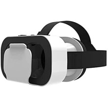 VR Headset for Movies and Games with 360 Viewing, HD Lens, Adjustable Pupil, White, iOS Android