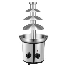 Electric 4Tier Stainless Steel Chocolate Fondue Fountain with Heated Bowl and Dual Heat Control