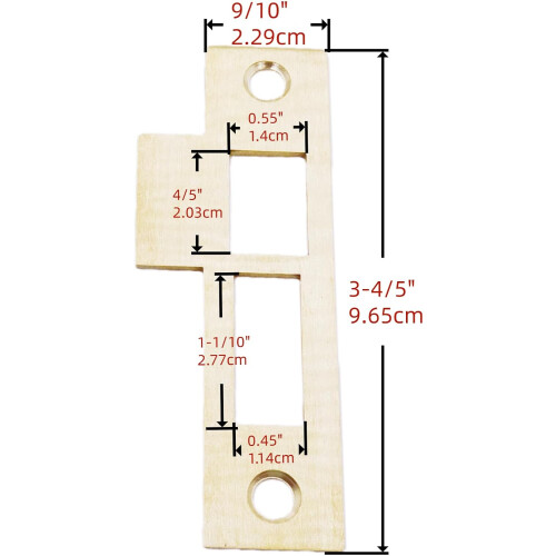 Antique Brass Mortise Door Strike Plate Replacement – Durable Solid Brass Vintage Latch Keeper Single Pack 2