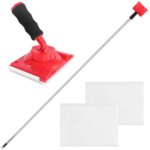 Ceiling Paint Edger Tool with Adjustable Long Pole for Walls and Ceilings, Includes Refill Pads