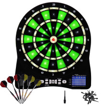 Electronic Dartboard Set with LED Automatic Scoring, Luminous Soft-Head Darts for Home, Bars, and Game Rooms