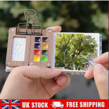 Reisverfpalet voor artistieke ontdekkingen, mini-verfpalet met elegante walnootafwerking en duurzame messing details, houten verfset gemaakt voor du