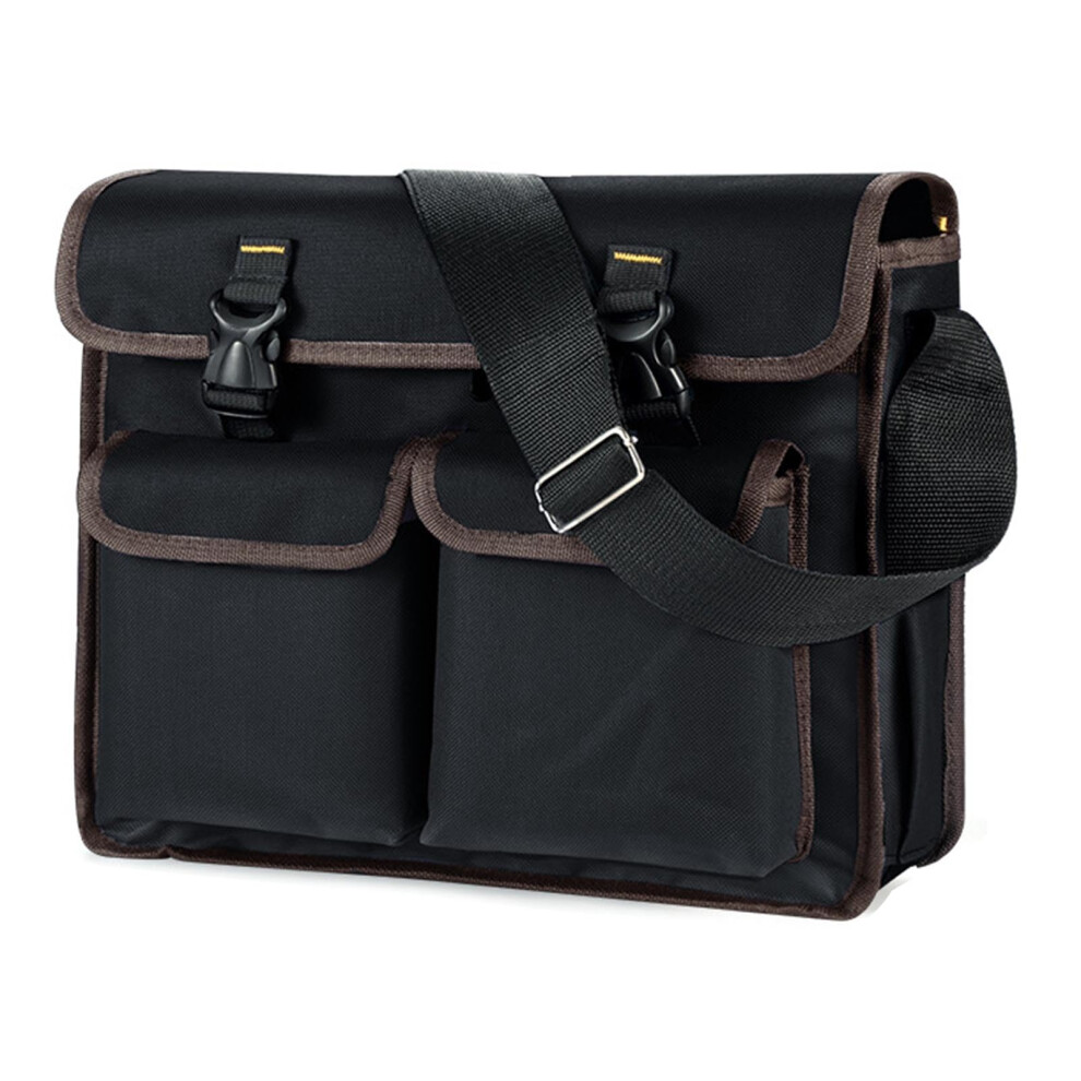 Electrician Tool Bag Large Capacity Oxford Cloth With Multiple Pockets And Adjustable Shoulder Strap Black 9199774744621