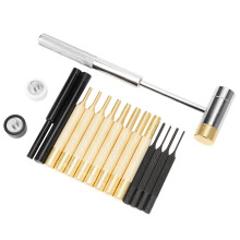 17Pcs Roll Pin Punch Set with Double-Faced Hammer for DIY Repair